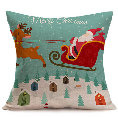 

Tailored Merry Christmas Linen Pillow Cases Sofa Cushion Cover Home Decoration