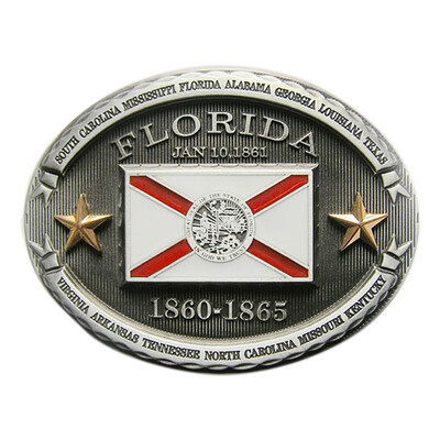 

New Vintage Florida Western Oval State Flag Belt Buckle Gurtelschnalle Boucle de ceinture