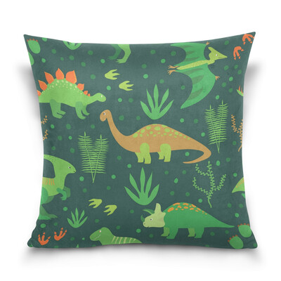 

ALAZA Throw Pillow Cover 16 X 16 inch Christmas Gift Cushion Cover with Cute Dinosaurs Printed Pillowcase