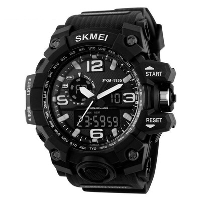 

SKMEI Large Dial Shock Outdoor Sports Watches Men Digital LED 30M Waterproof Military Army Watch Alarm Chrono Wristwatches 1155