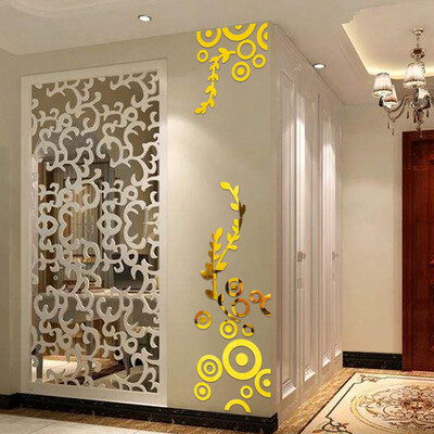 

Creative Circle Ring Acrylic Mirror Wall Stickers 3D Home Room Decor Decals BK