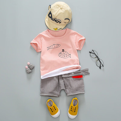 

Infant Clothing Boys Shorts&T shirt Top Baby Boys Summer Clothes Set Printed Cotton