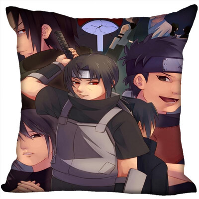 

Naruto Pillow Cover Bedroom Home Office Decorative Pillowcase Square Zipper Pillow Cases Satin Fabric No Fade 35x35CM
