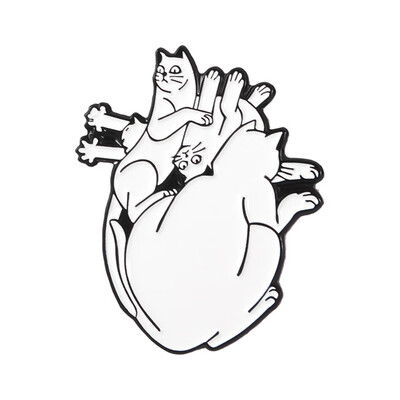 

Mischief Handmade Brooch Badge Pins Cute Cat Metal Badges Button for Bag Clothes Decoration