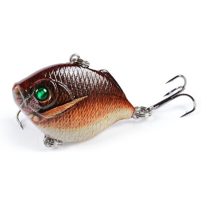 

Mini VIB Fishing Lures with Treble Hooks 3D Eyes Lifelike Fishing Bait Artificial Hard Bait Lure