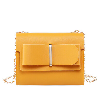 

Women Fashion Square Solid Color Chain Bowknot Shoulder Bag Crossbody Pouch
