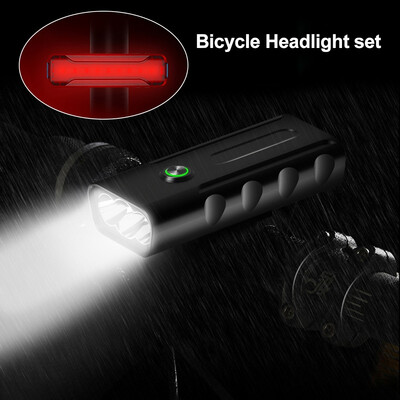 

3 Modes LED Bike Lights Front&Back Set Rechargeable Bike Lights Set IPX5 Waterproof Headlights