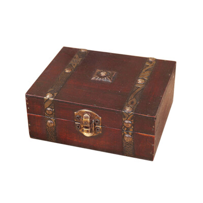 

JPGIF Decorative Trinket Jewelry Storage Box Handmade Vintage Wooden Treasure Case