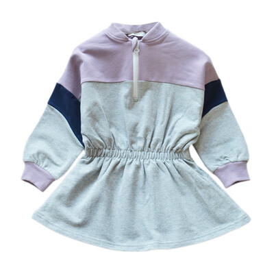 

New Autumn Dress For Girls Baby Girls Dress Patchwork Color Long Sleeve Sweatshirt Dresses Kids Clothes Cute Spring