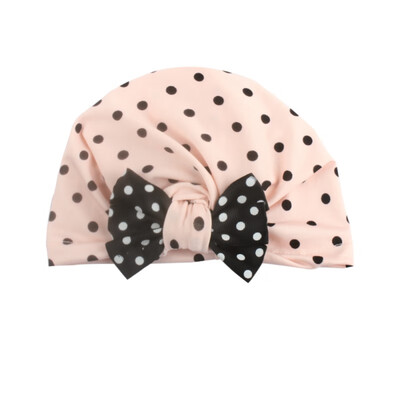 

New Baby Cotton Hat For Girls Boys Newborn Dot Printed Bowknot Hats Accessories Photography Props