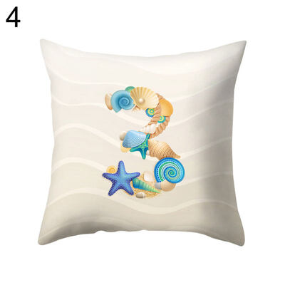 

Shell Starfish Letter Square Throw Pillow Case Cushion Cover Bedding Articles