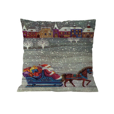 

Tailored Merry Christmas Pillow Cases Linen Sofa Cushion Cover Home Decor Pillow Core