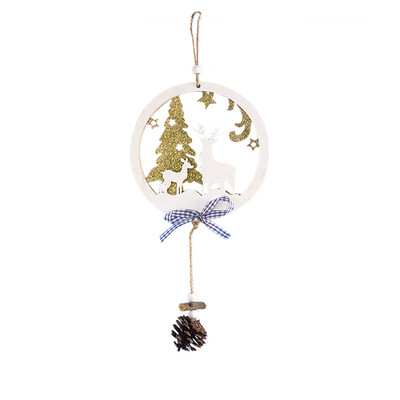 

〖Follure〗Christmas Great Gift Wooden Ornament Hanging Pendant Fretwork Circle Bauble
