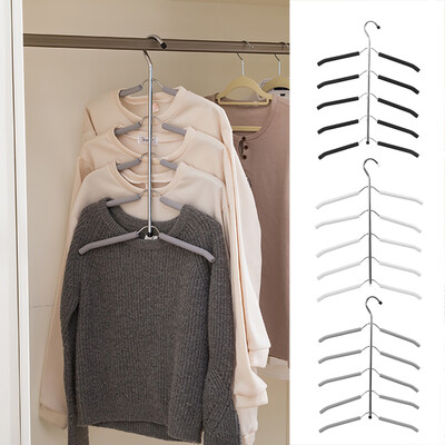 

Beautifule Multi-function Save Closet Space Clothe Organizer Purse ABS Set of 6 Hangers Great