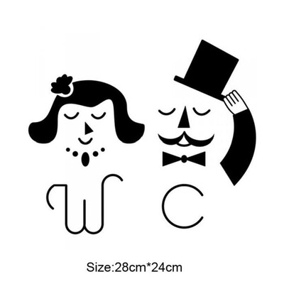 

Black Lovers Clown Wall Stickers Removable Living Room Bedroom Home Decoration