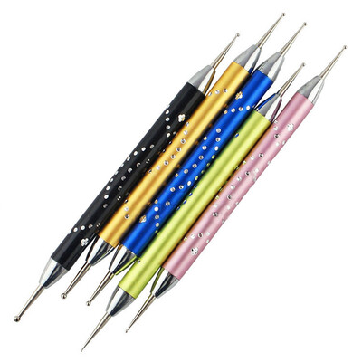 

〖Follure〗5Pcs 2-Ways Marbleizing Pen Acrylic UV GEL Nail Art Dotting Brush Pen