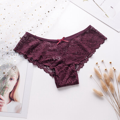 

Women Fashion Sexy Lace Panties Cozy Lingerie Tempting Pretty Briefs High Quality Cotton Low Waist Cute Women Underwear