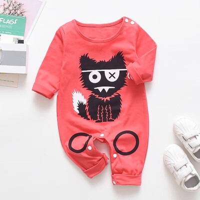 

Infant Cartoon Bear Baby Clothes Girl&Boys Long Sleeve Cat Print Cute Baby Rompers Babygrow Sleepsuits Baby Romper 0-18 Months