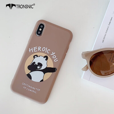 

TRONSNIC Panda Hip hop Phone Case for iPhone 7 8 Plus Matte Rock Bear Case Grey Soft TPU Covers