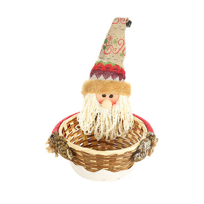 

New Christmas Decorations Artificial Bark Candy Baskets Christmas Children\s Gifts Cartoon Creative Bamboo Candy Baskets1