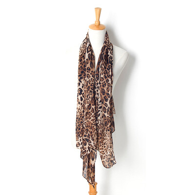 

Women Fashion Long Leopard Print Soft Chiffon Shawl Scarf Scarves Wrap Stole