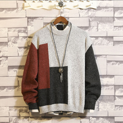 

Toponeto Mens Autumn Winter Casual Long Sleeve Solid Color Vintage Ethnic Sweaters Tops