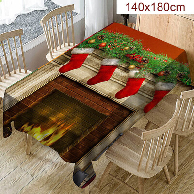 

Toponeto Christmas Tablecloth Print Rectangle Table Cover Holiday Party Home Decor