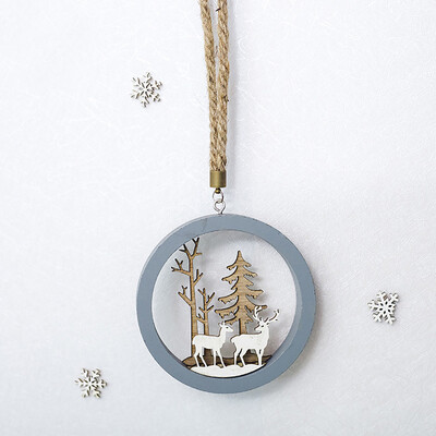 

Gobestart Snowflake Wood Embellishments Rustic Christmas Tree Hanging Ornament Decor A
