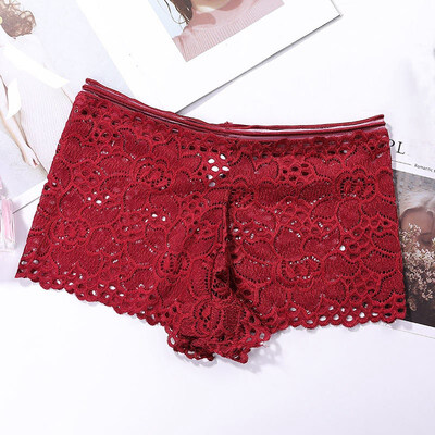 

Sexy Transparent Full Lace Panties Mid-Waist Cute Women Underwear Sexy Lace Panties Seamless Boyshort