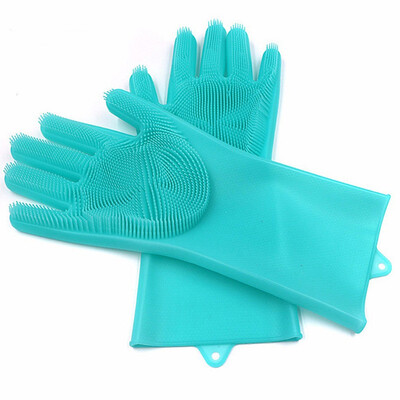 

Magic Silicone Rubber Dish Washing Gloves Kitchen Gloves Cleaning Scrubber