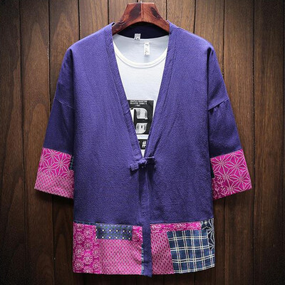 

Toponeto Mens Baggy Cotton Linen Printed Short Sleeve O Neck T Shirts Tops Blouses
