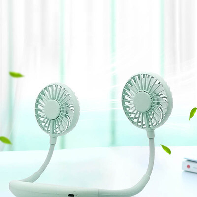 

LED Glow USB Fan Portable Wearable Hand Free Neckband Fan Mini Rechargeable Fans 3 Speed Adjustable for Home Office N30C