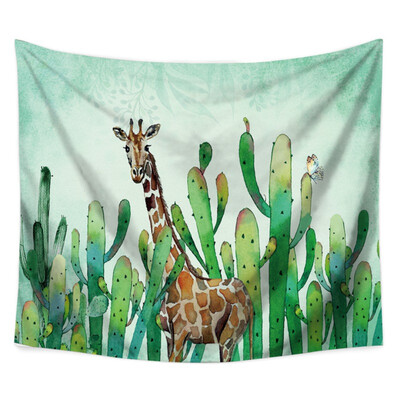 

Drop Shipping Cactus Watercolor Hanging Wall Tapestries Mandala Bohemian Tapestry Landscape Wallpaper Wall Art Shawl Throw