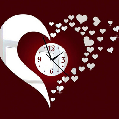 

The Best Price For DIY 3D Loving Heart Decal Wall Sticker Wall Clock Removable Art Mural Home Decor