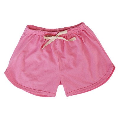 

2019 Summer Casual Boys Girls Shorts Children Beach Wear Solid Color Loose Bottom Short Trousers