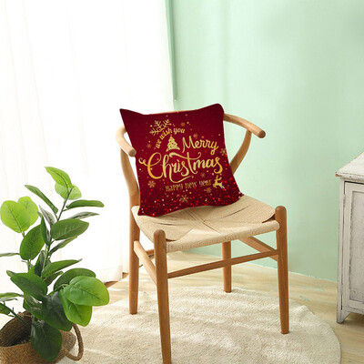 

Siaonvr Cartoon Printed Linen Pillowcase Custom Christmas Pillowcase Wholesale Red