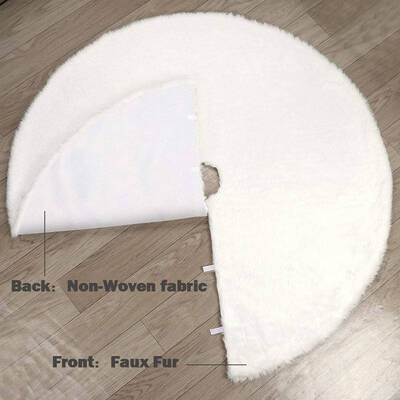 

Pure Snowy White Plush with Non-Woven Fabric Christmas Tree Skirt for Festival Decoration