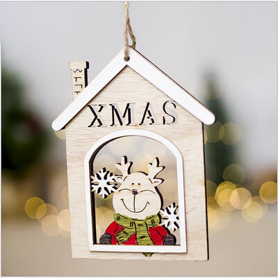 

〖Follure〗Christmas Santa Claus Decorations Wooden Shapes Ornaments Craft Xmas Gifts