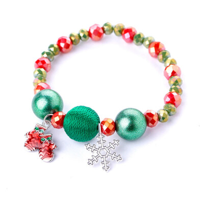 

Christmas Alloy Bracelet Santa Claus Snowman Candy Pandent Cute Gift for Kids US