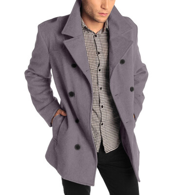 

Gobestart Mens Jacket Warm Winter Trench Long Outwear Button Smart Overcoat Coats
