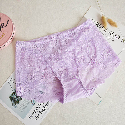 

Sexy Lace Mid Waist Pant Gauze Underwear Lace Perspective Women Sexy Lingerie Women Lace Pants Exposed Female Panties Briefs