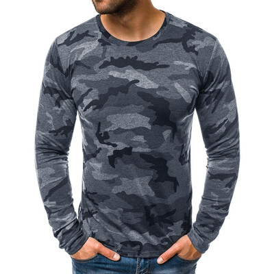 

Toponeto Fashion Mens Casual Slim Camouflage Printed Long Sleeve T Shirt Top Blouse