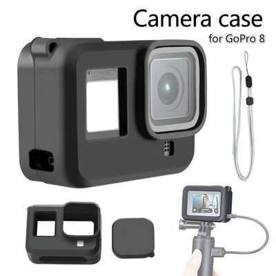 

Durable Soft Silicone Protective Case with Camera Lens Cap for GoPro 8