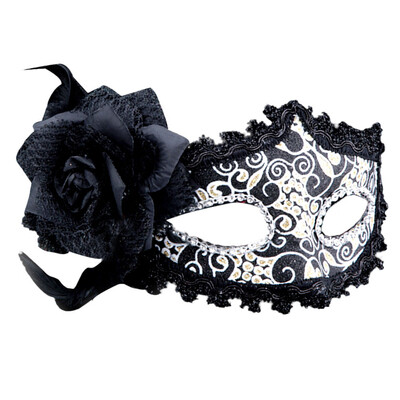 

Tailored Rhinestone Venetian Masquerade Halloween Mask Black