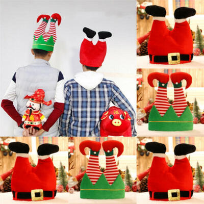

Funny Santa Claus Legs Pants Plush Hat Cap Christmas Halloween Style Ornaments