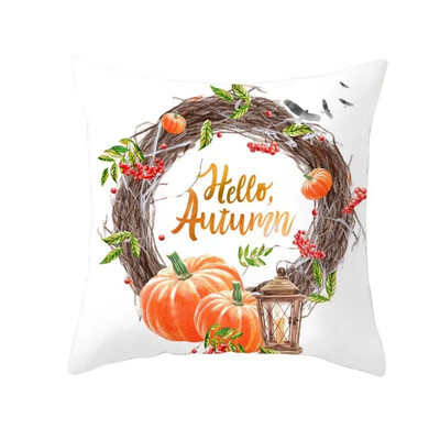

Thanksgiving Day Printed Pillow Case Cover Square 45cm45cm Halloween Pillowcase Home Decorative Supplies
