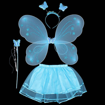 

4 Pcs Fairy Princess Girls Butterfly Wings Sets Party Decoration Wand Headband DIY Costume For Childrens Gifts