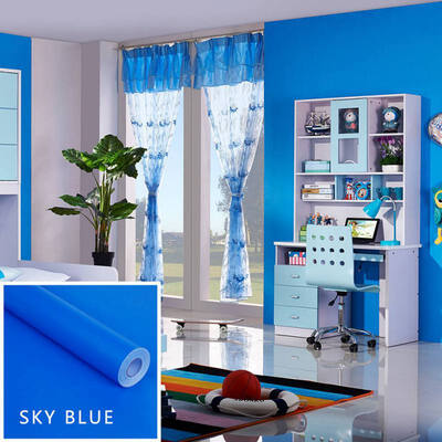 

Self-Adhesive Solid Color PVC Wallpaper Roll Peel&Stick Removable Waterproof Wall Sticker Decals Art Mural Drawer Cabinet Li
