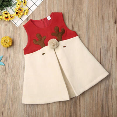 

Newborn Baby Girl Kid Woolen Christmas Xmas Vest Holiday Outfits Clothes Tops