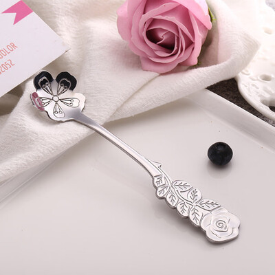 

Toponeto Stainless Coffee Spoon Flower Shape Dessert Ice Cream Candy Tea Spoon